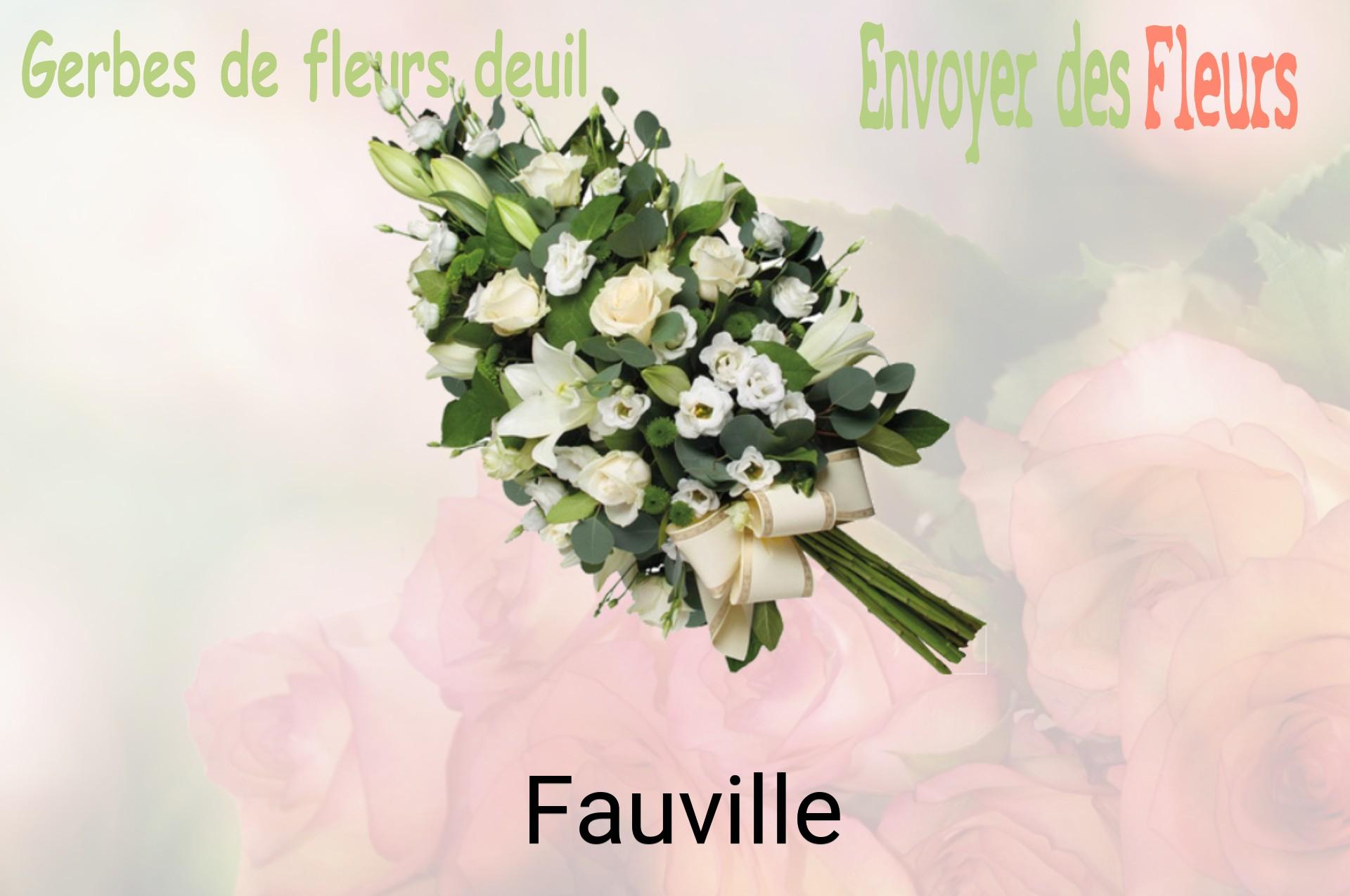 Gerbe de fleurs de deuil livrée à Fauville